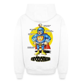 Apéro man - Sweat à capuche unisexe zippé oversize épais SPREAD - blanc - Dos - AI Model Male 178 light (178cm)