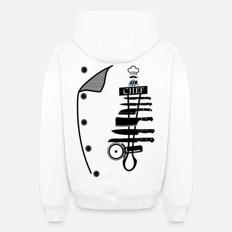Chef - Sweat à capuche unisexe zippé oversize épais SPREAD - blanc