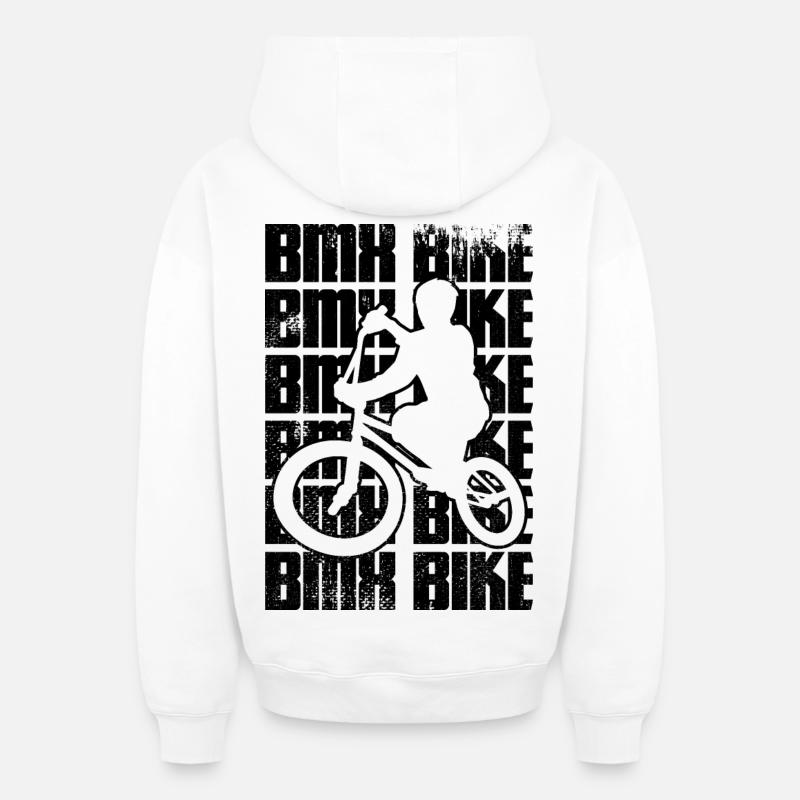 Rider de BMX - Sweat à capuche unisexe zippé oversize épais SPREAD - blanc