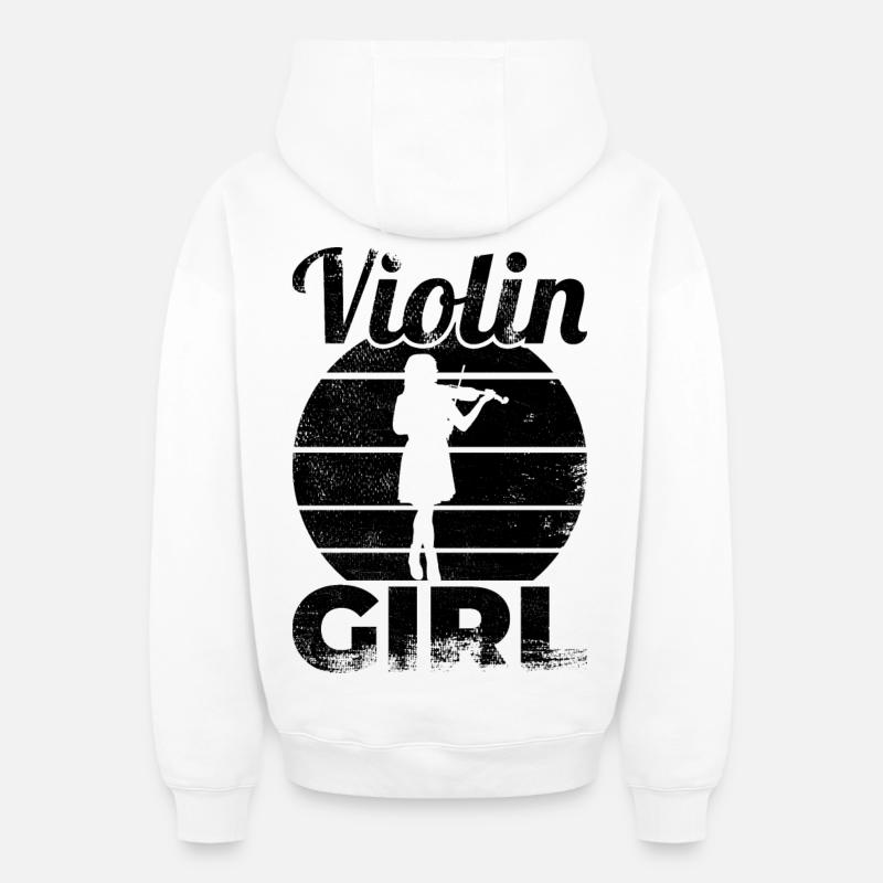 Violoniste - Sweat à capuche unisexe zippé oversize épais SPREAD - blanc