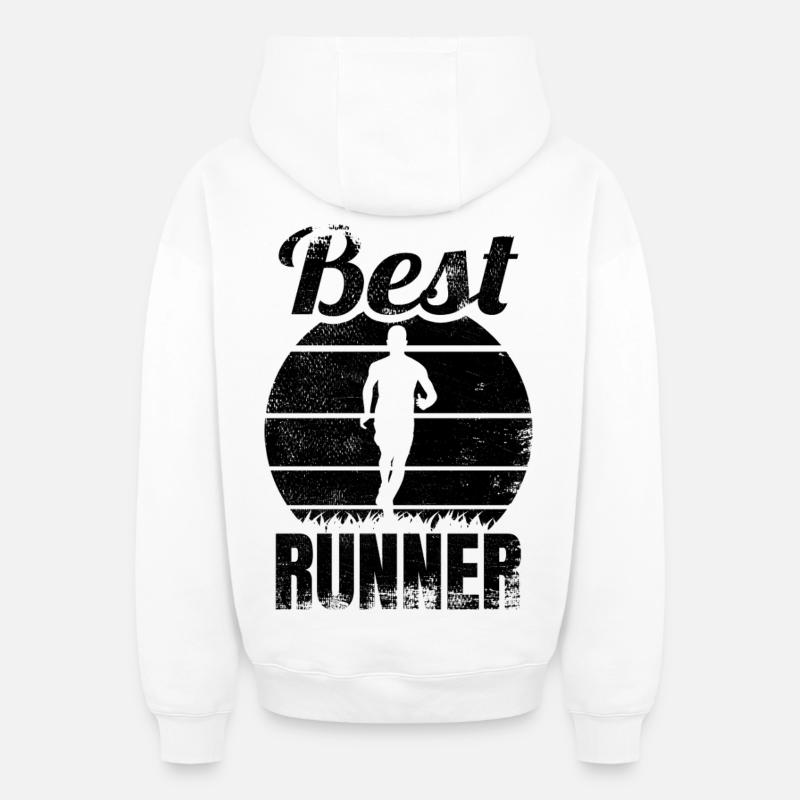 Évêque - Sweat à capuche unisexe zippé oversize épais SPREAD - blanc