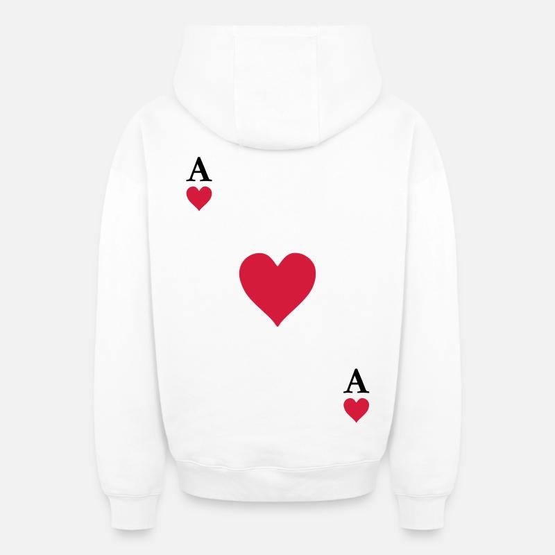 As de coeur - Sweat à capuche unisexe zippé oversize épais SPREAD - blanc
