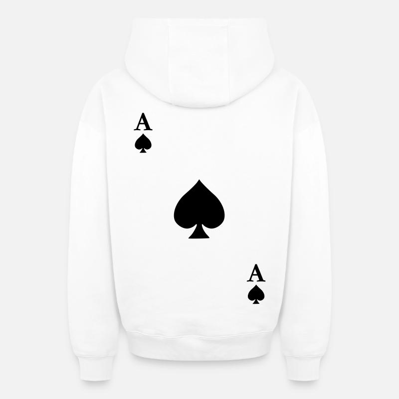 As de Pique - Sweat à capuche unisexe zippé oversize épais SPREAD - blanc