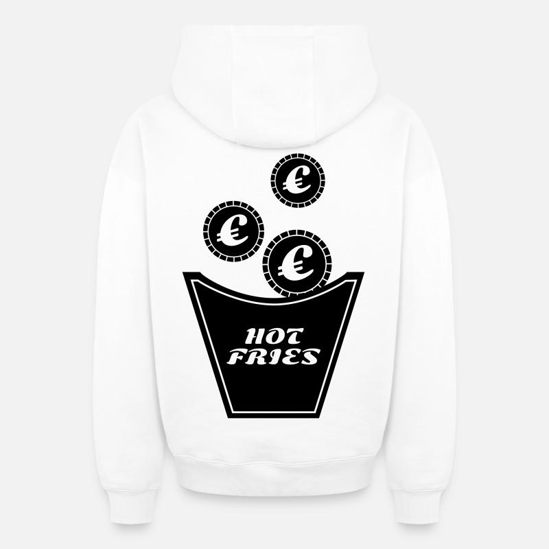 Frites chères - Sweat à capuche unisexe zippé oversize épais SPREAD - blanc