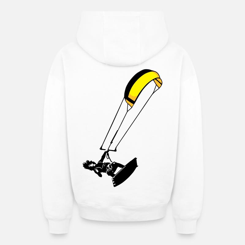 Kitesuf flex - Oversized Heavyweight Unisex Zip Hoodie - Weiß