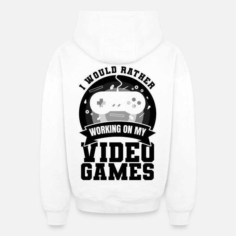 Game Dev - Oversized Heavyweight Unisex Zip Hoodie - white