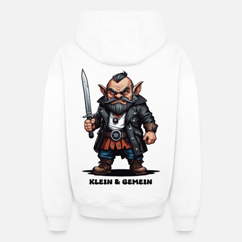Petit nain maléfique - Sweat à capuche unisexe zippé oversize épais SPREAD - blanc