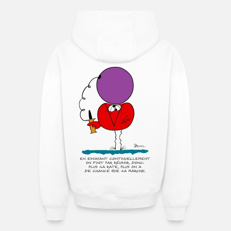Indem wir ständig versuchen, ... - Oversized Heavyweight Unisex Zip Hoodie - Weiß