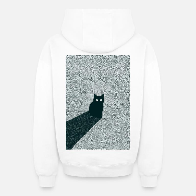 Pois de chat - Sweat à capuche unisexe zippé oversize épais SPREAD - blanc