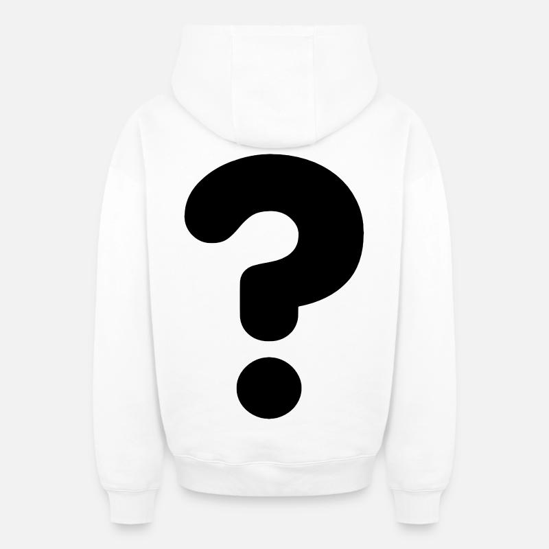 Image question mark # - Oversized Heavyweight Unisex Zip Hoodie - white
