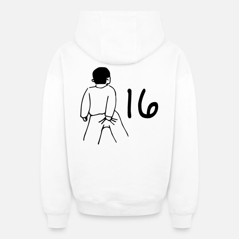 16e anniversaire - 16 ans - Sweat à capuche unisexe zippé oversize épais SPREAD - blanc