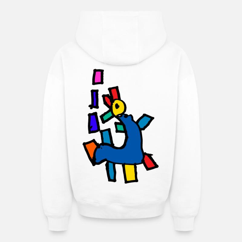 Dino - Sweat à capuche unisexe zippé oversize épais SPREAD - blanc