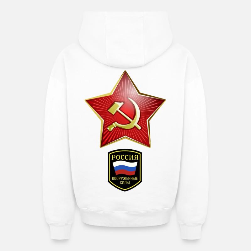 Hammer & Sichel Russie - Sweat à capuche unisexe zippé oversize épais SPREAD - blanc