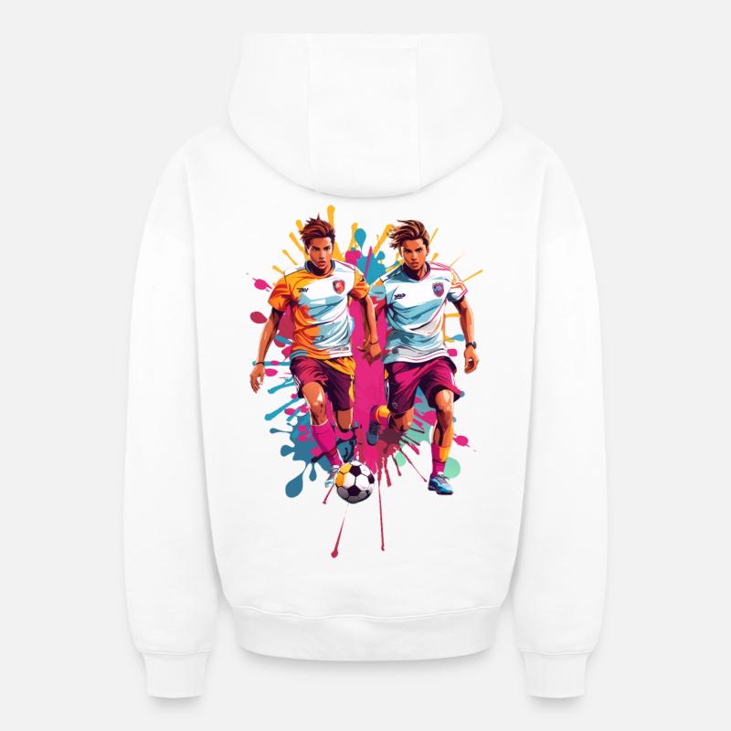 Footballeur - Sweat à capuche unisexe zippé oversize épais SPREAD - blanc