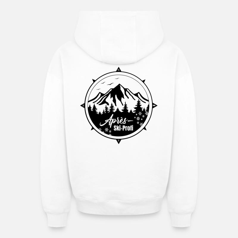 Après-ski pro - Sweat à capuche unisexe zippé oversize épais SPREAD - blanc