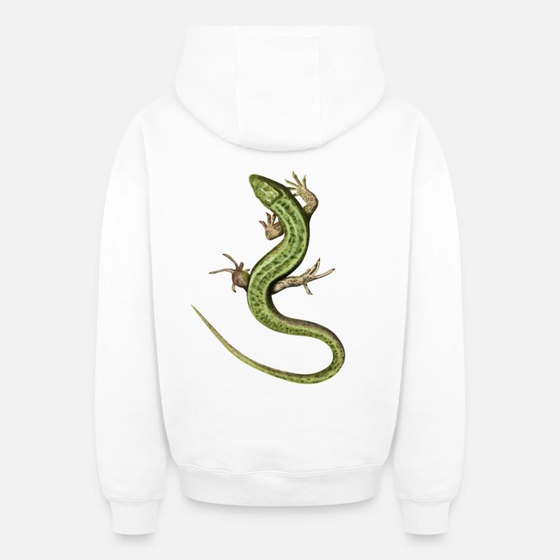 Lizard - Sweat à capuche unisexe zippé oversize épais SPREAD - blanc