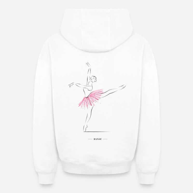 danseuse de ballet - Sweat à capuche unisexe zippé oversize épais SPREAD - blanc