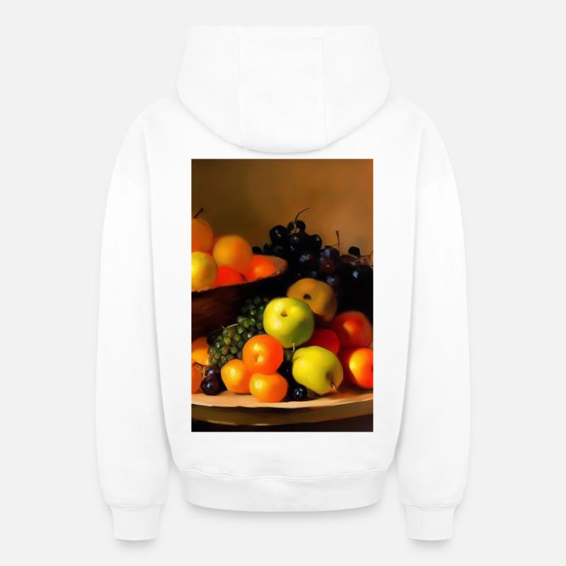 Fruit - Sweat à capuche unisexe zippé oversize épais SPREAD - blanc