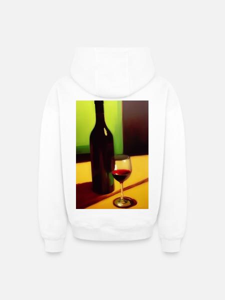 Wein Trinker - Oversized Heavyweight Unisex Zip Hoodie - Weiß
