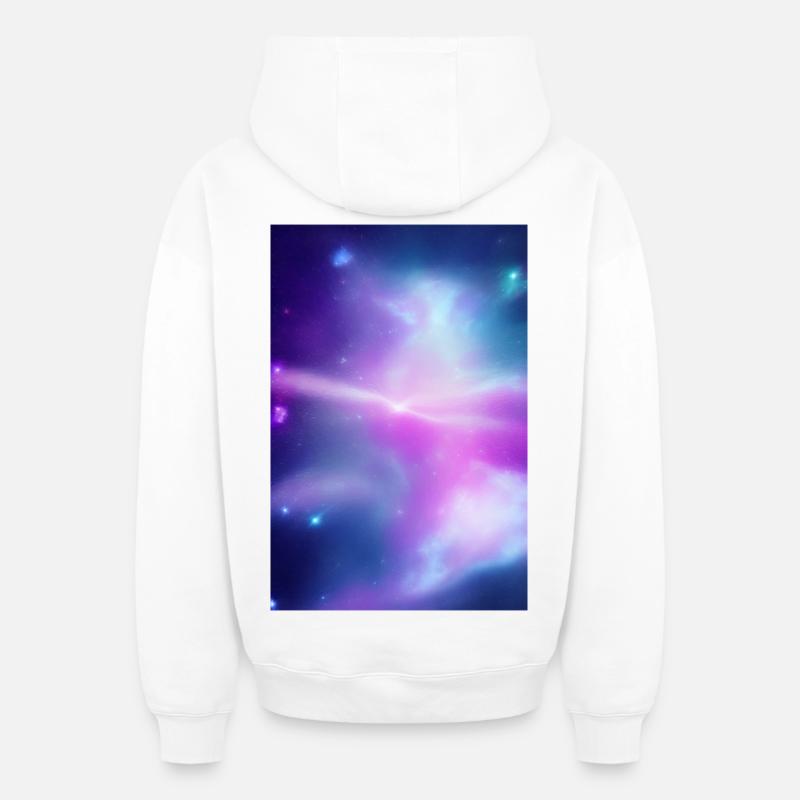 Image de la galaxie - Sweat à capuche unisexe zippé oversize épais SPREAD - blanc