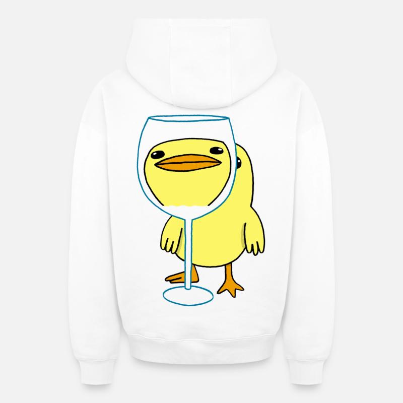 Poussin kawaii - Sweat à capuche unisexe zippé oversize épais SPREAD - blanc