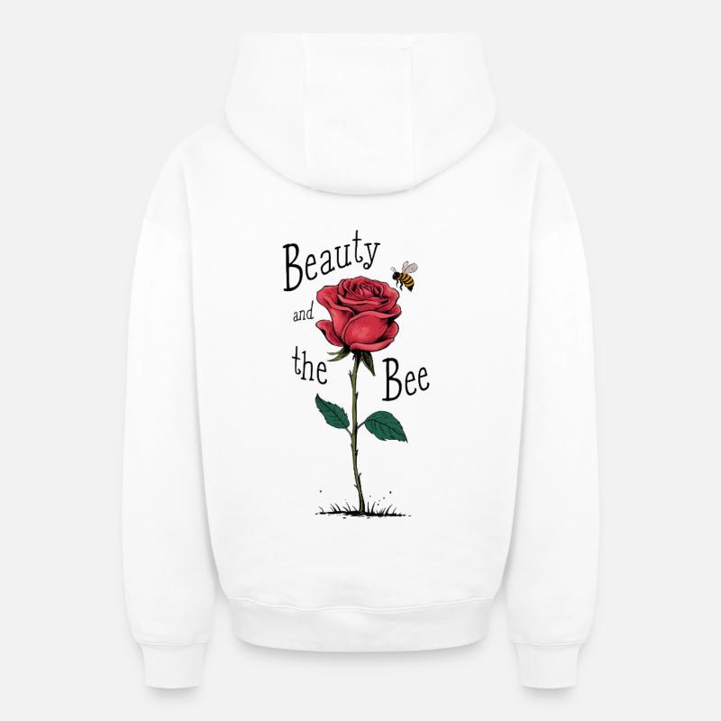 La beauté et l’abeille - Sweat à capuche unisexe zippé oversize épais SPREAD - blanc