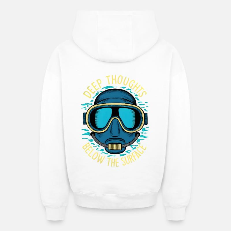 Deep Thoughts - Oversized Heavyweight Unisex Zip Hoodie - Weiß