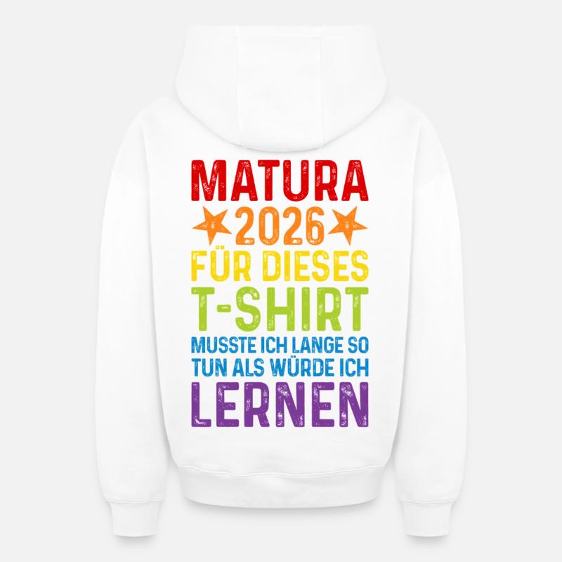 Matura 2026 - Sweat à capuche unisexe zippé oversize épais SPREAD - blanc