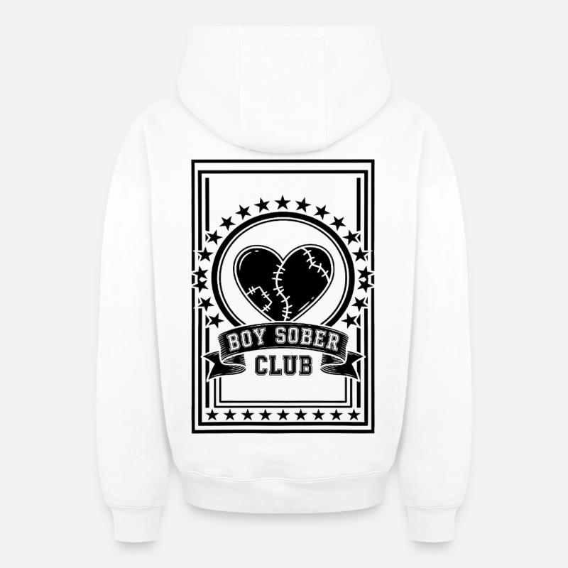Club libre masculin - Sweat à capuche unisexe zippé oversize épais SPREAD - blanc