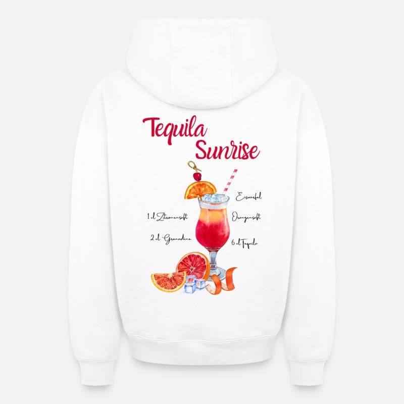 Tequila sunrise - Sweat à capuche unisexe zippé oversize épais SPREAD - blanc