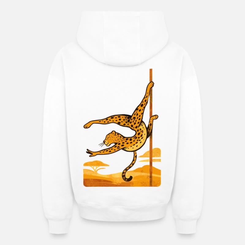 Pole Dance Leopardin Poledancerin Geschenk - Oversized Heavyweight Unisex Zip Hoodie - Weiß