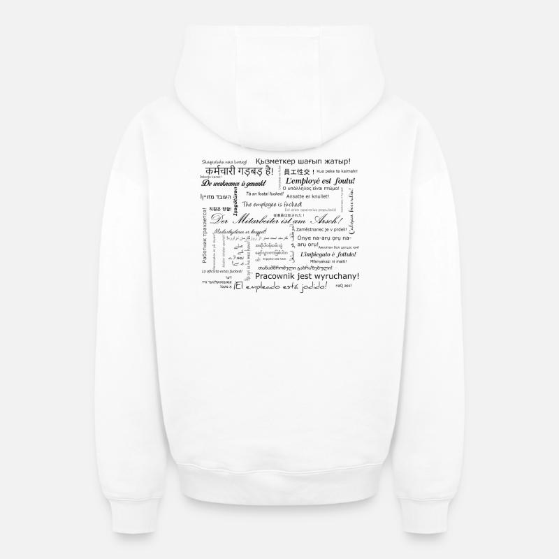 L’employé est foutu - Sweat à capuche unisexe zippé oversize épais SPREAD - blanc