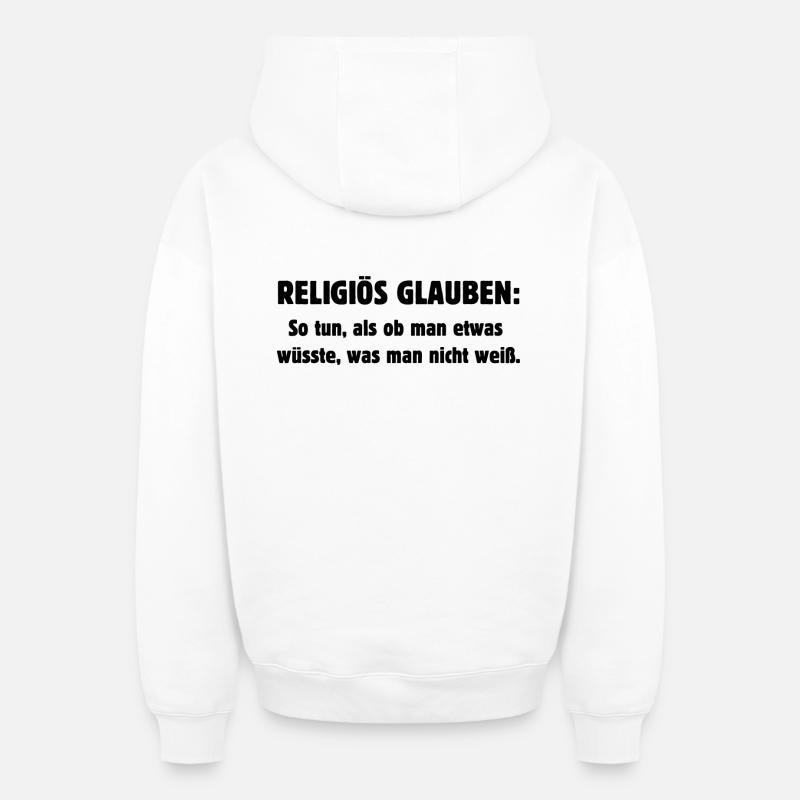 Religiös glauben - Oversized Heavyweight Unisex Zip Hoodie - Weiß