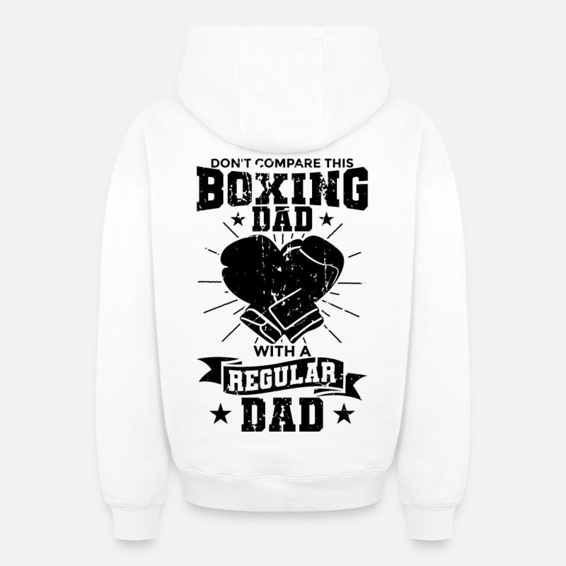 Boxer Vater - Oversized Heavyweight Unisex Zip Hoodie - Weiß