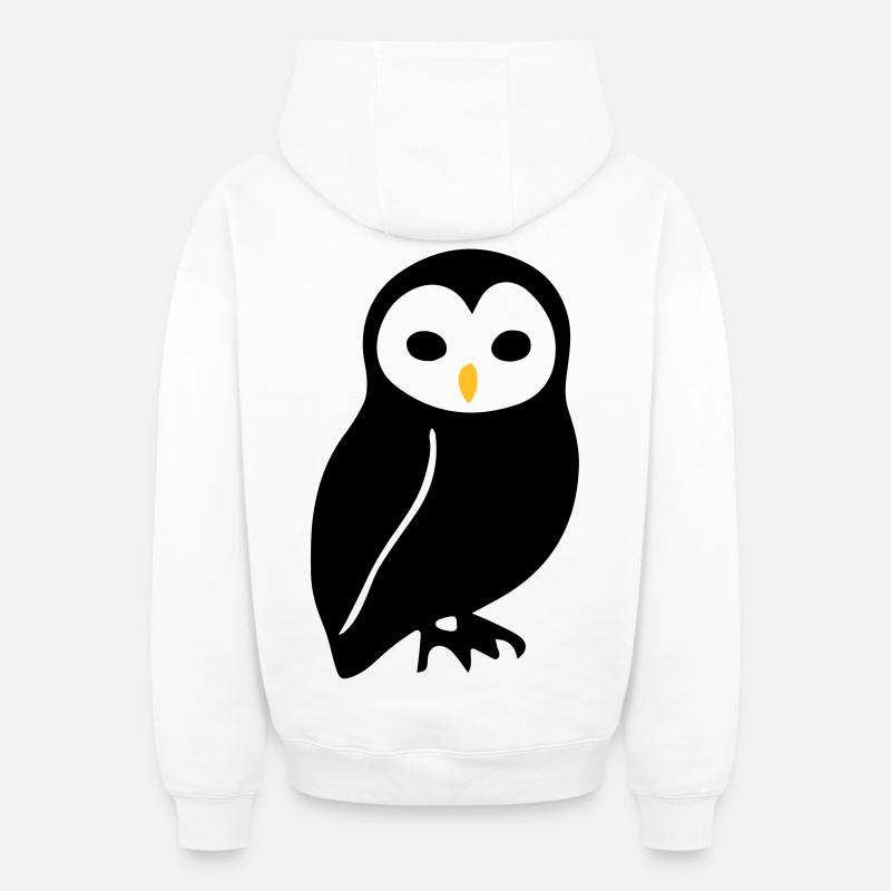 Eule - Oversized Heavyweight Unisex Zip Hoodie - Weiß