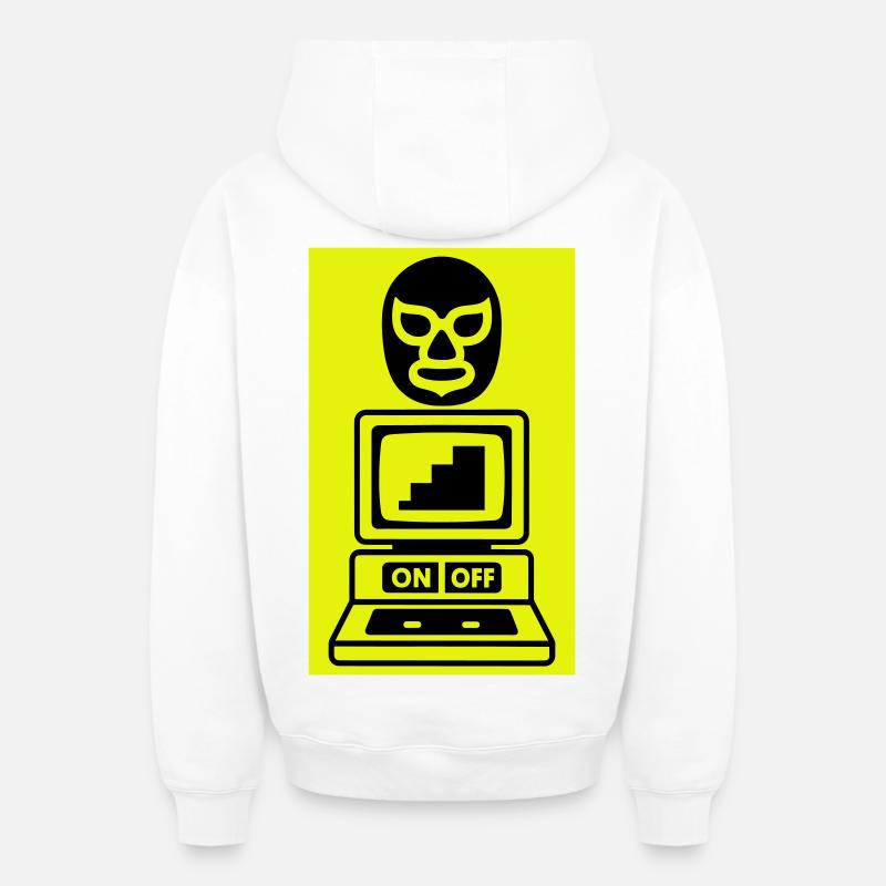 Computercult - Oversized Heavyweight Unisex Zip Hoodie - Weiß