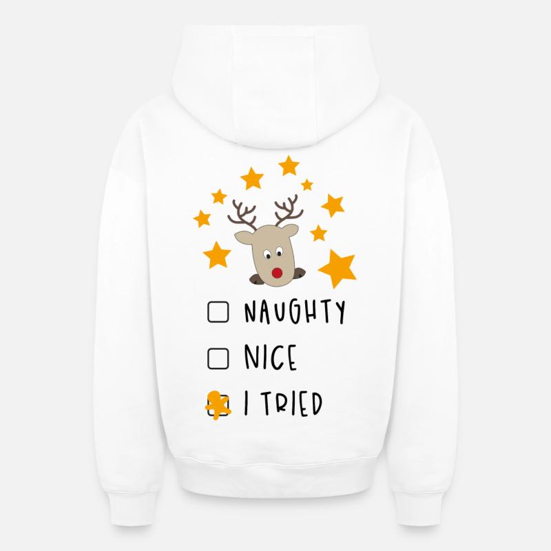 Noël - Sweat à capuche unisexe zippé oversize épais SPREAD - blanc
