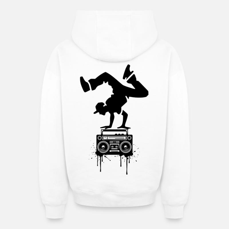 Dance  - Sweat à capuche unisexe zippé oversize épais SPREAD - blanc