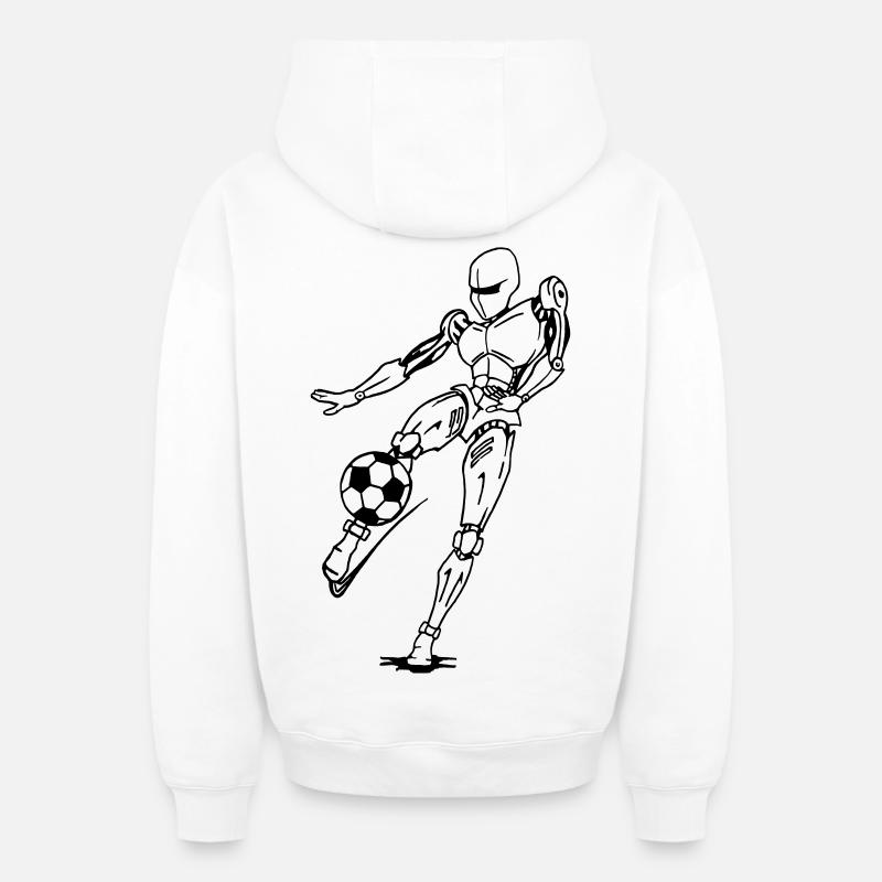 Kick it! - Sweat à capuche unisexe zippé oversize épais SPREAD - blanc