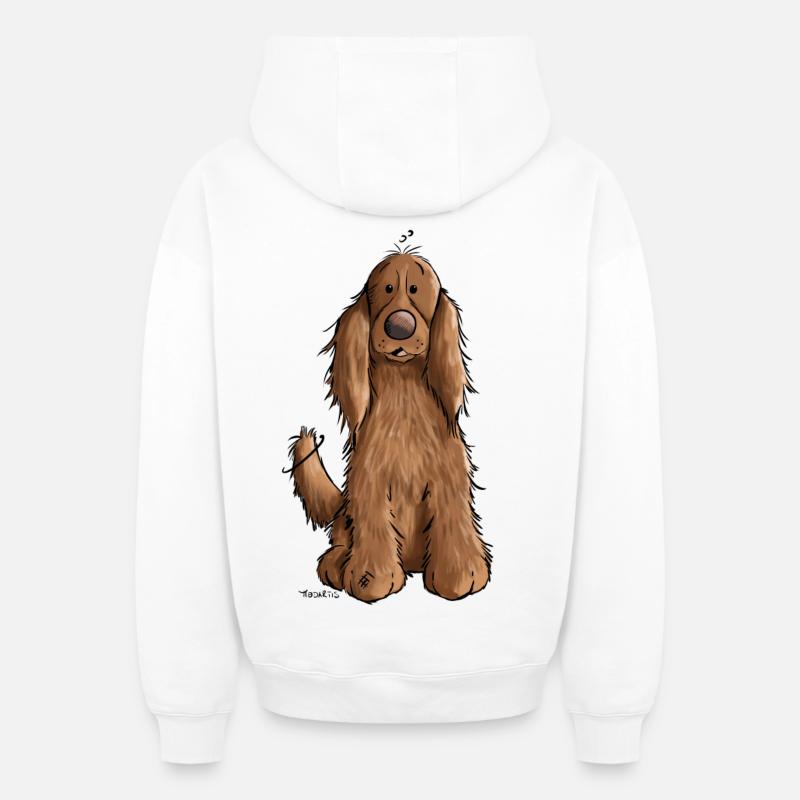 Cocker Spaniel mach Sitz - Oversized Heavyweight Unisex Zip Hoodie - Weiß