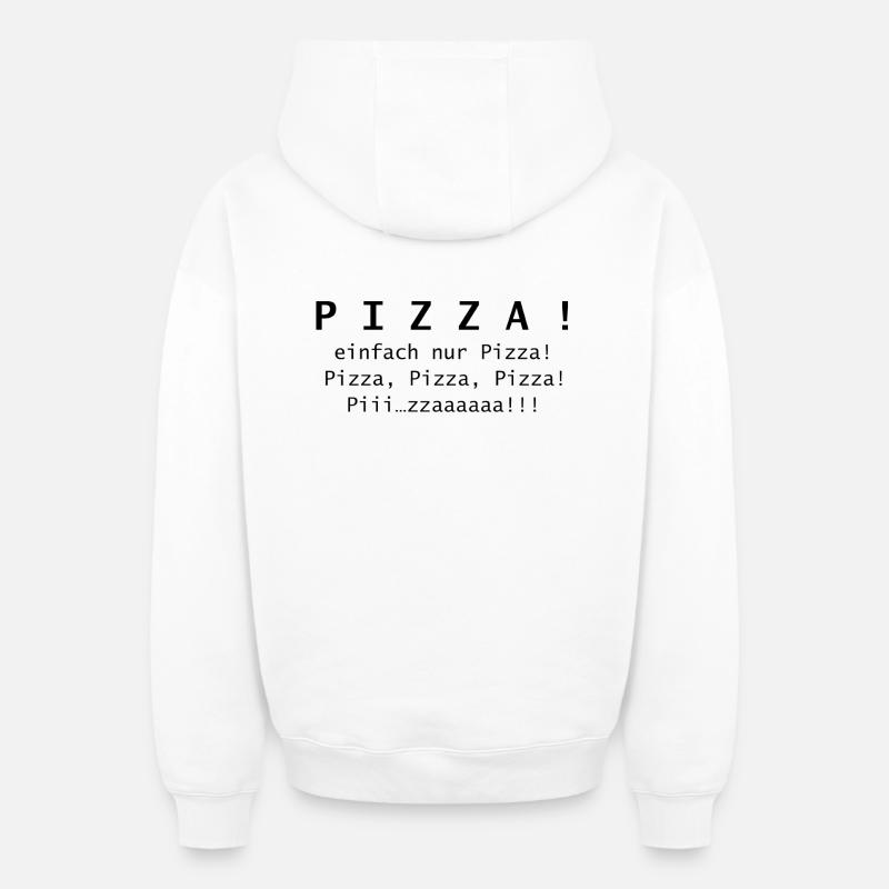Pizza ! Juste de la pizza. - Sweat à capuche unisexe zippé oversize épais SPREAD - blanc