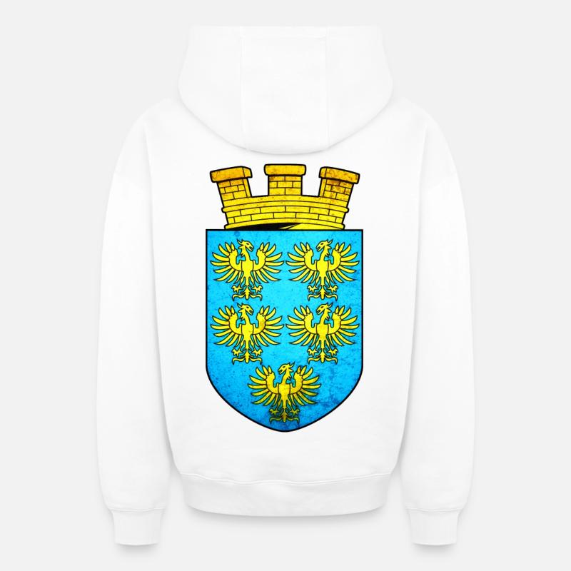 Basse-Autriche - Sweat à capuche unisexe zippé oversize épais SPREAD - blanc