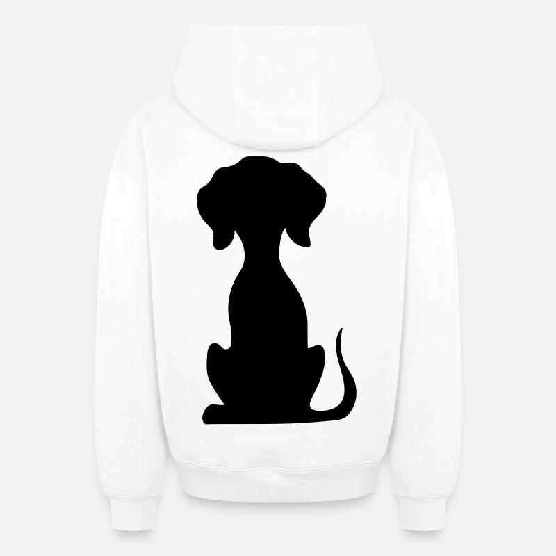 chien - Sweat à capuche unisexe zippé oversize épais SPREAD - blanc