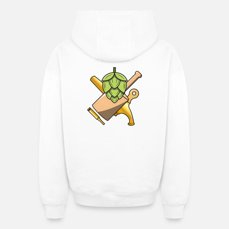 Houblon - Beer Love - Sweat à capuche unisexe zippé oversize épais SPREAD - blanc