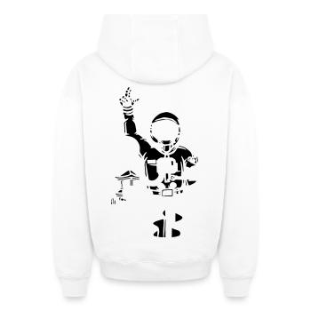 Astronaute - Sweat à capuche unisexe zippé oversize épais SPREAD - blanc - Dos - AI Model Male 178 light (178cm)