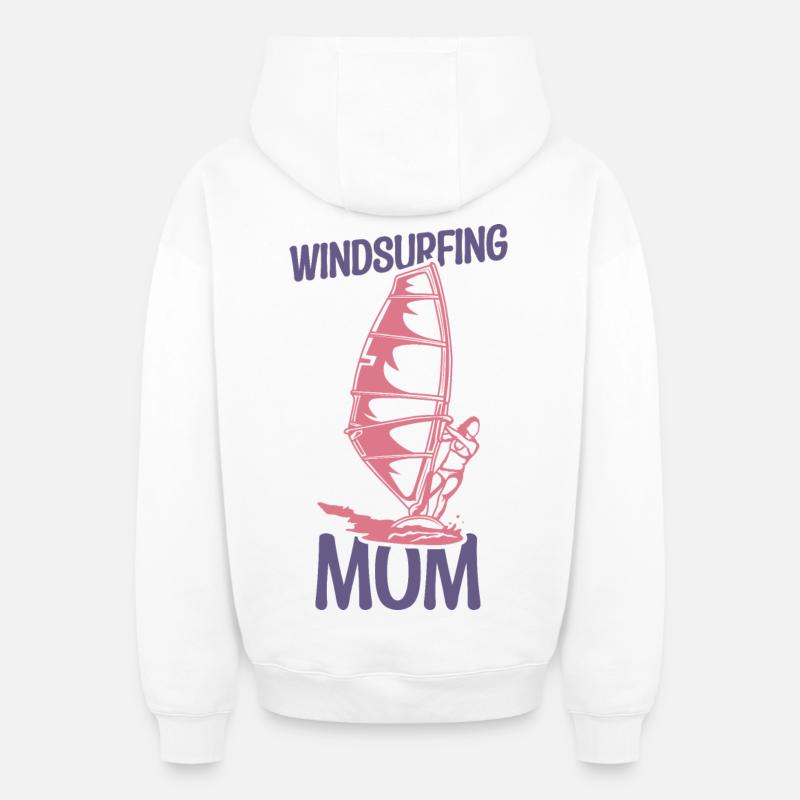 Windsurfing Mutter - Oversized Heavyweight Unisex Zip Hoodie - Weiß