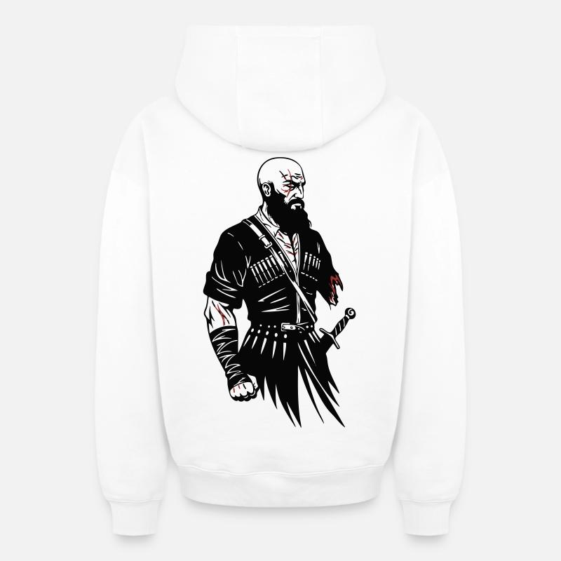 Байсангур Беноевский - Sweat à capuche unisexe zippé oversize épais SPREAD - blanc