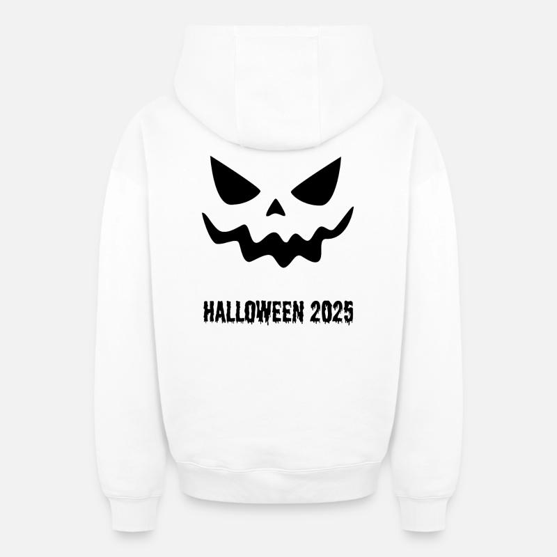 Halloween 2025 - Sweat à capuche unisexe zippé oversize épais SPREAD - blanc