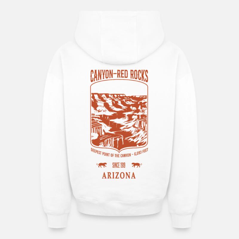 Canyon Arizona sable - Sweat à capuche unisexe zippé oversize épais SPREAD - blanc