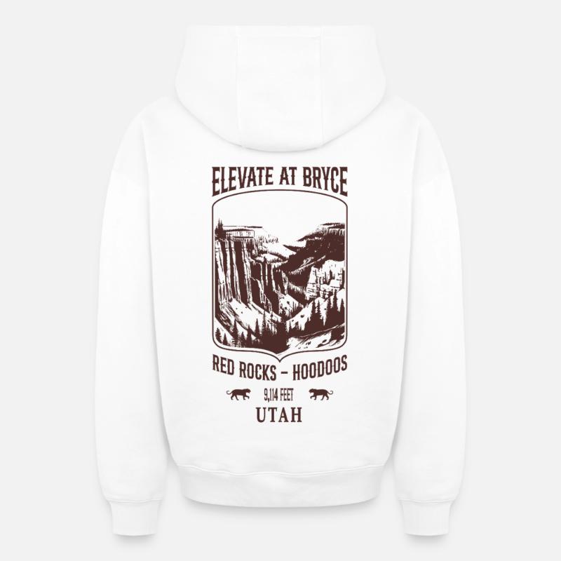 Elevate at Bryce - Sweat à capuche unisexe zippé oversize épais SPREAD - blanc